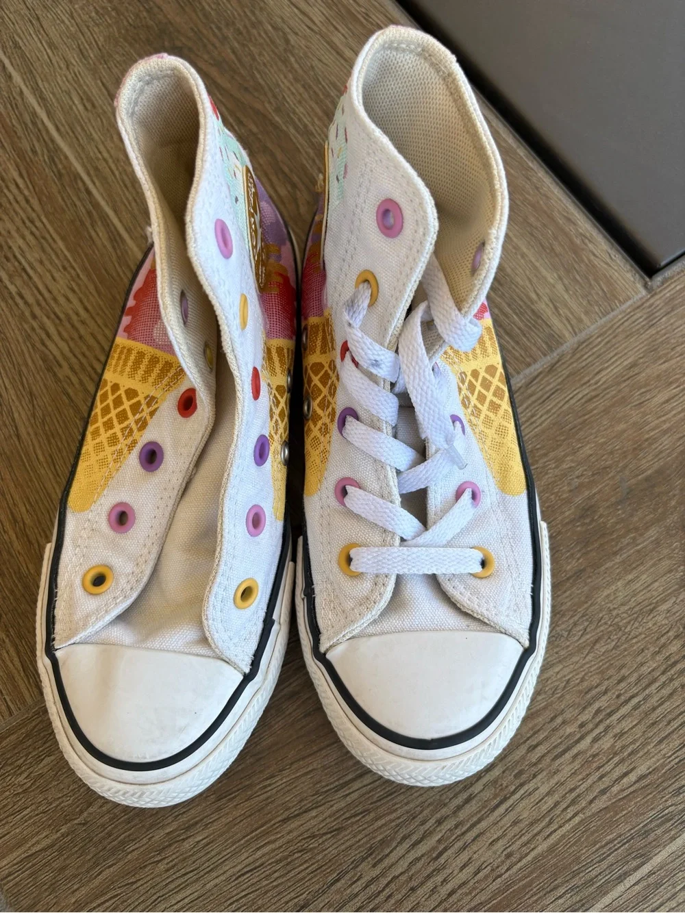 Converse Kids' Ice Cream High Top Sneakers - White/Pastel size 13 Sweet Scoops